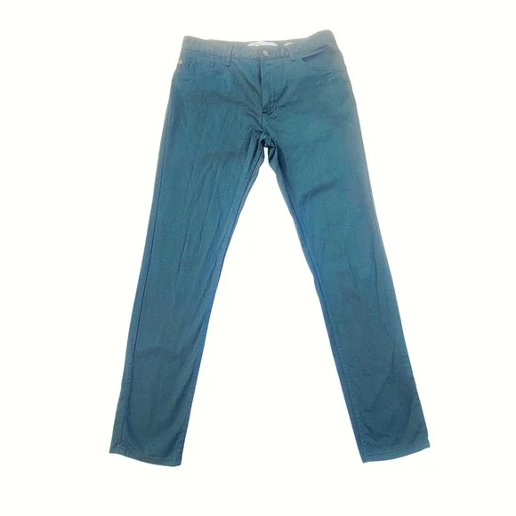 Zara Skinny Fit Men's Pants Size 31 Dark Green 5-Pocket Stretch Trousers P31
