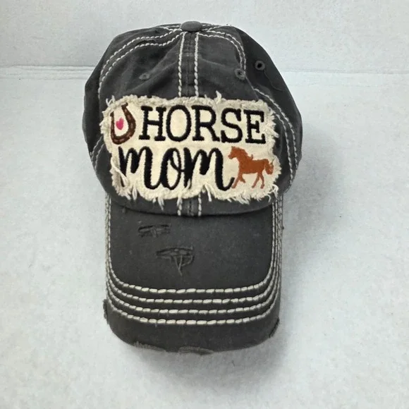 KBETHOS Vintage Horse Mom Distressed Baseball Cap Charcoal Gray Adjustable Hat