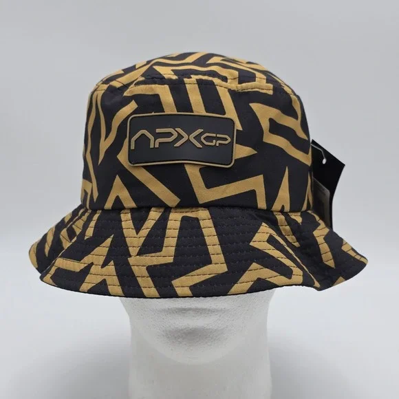 F1 The Movie Black Gold Geometric Logo Bucket‎ Hat S/M NWT