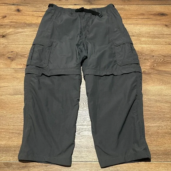 REI Gray Sahara Convertible Hiking Cargo Pants Mens L x 30