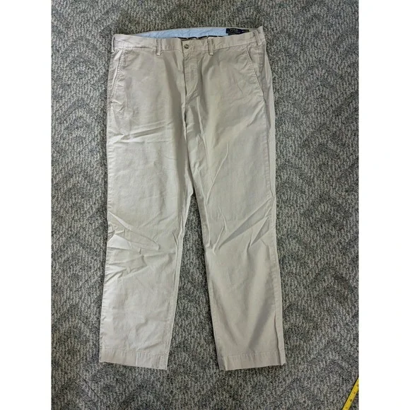 Polo Ralph Lauren Mens Stretch Straight Fit Chino Pants Tan Khaki 40x32 Cotton