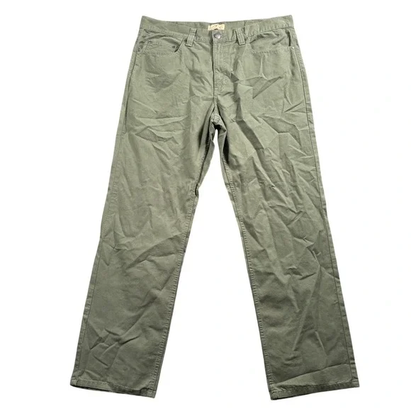 Blue Mountains Canvas Pants Mens 39x33 (Tag 38x34) Green Workwear Utility Earthy