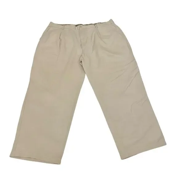 Men's Tommy Bahama Size 42x27 100% Silk Pants Tan Beige Relaxed Leg Coastal