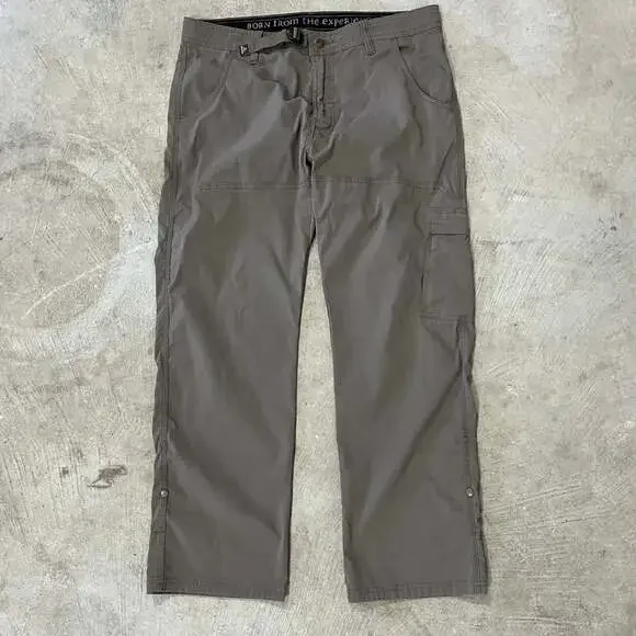 Y2K prAna Stretch Cargo Hiking Pants Snap Hem Gorpcore Trail 36x29
