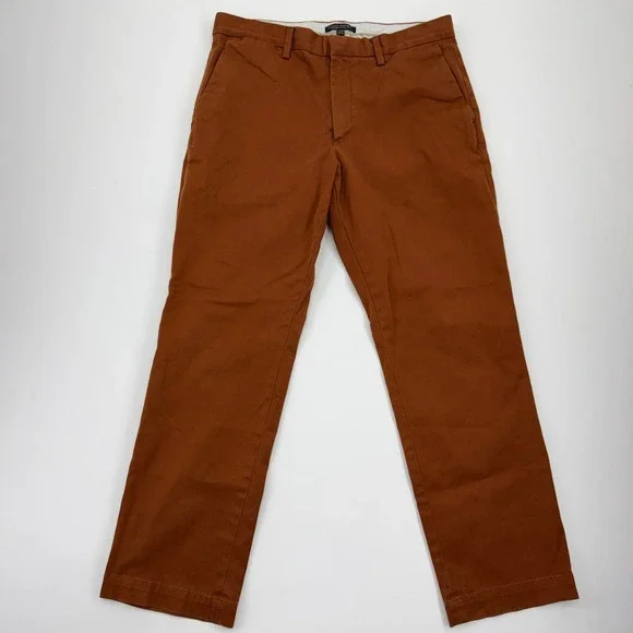 Banana Republic Emerson Straight Fit Rapid Movement Chinos Rust Brown 32x30 Mens