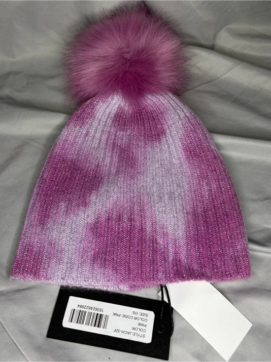jocelyn Pink & Light Pink Tie-Dye Pom Pom Beanie