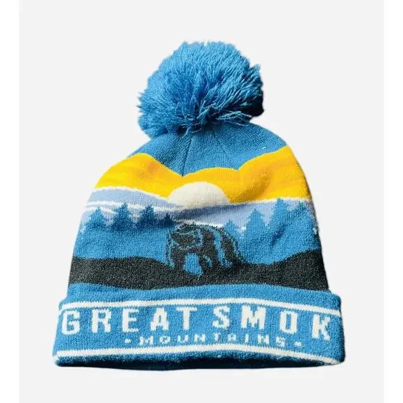 The Great Smoky Mountains Beanie Hat With Pom Pom One‎ Size Fits Most