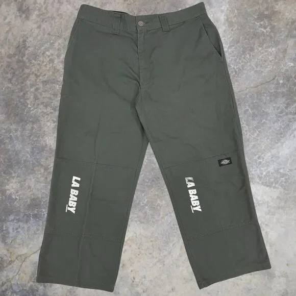 Dickies ’Double Knee Work Pants 67 Collection FLEX Mens 34x24 Olive Green