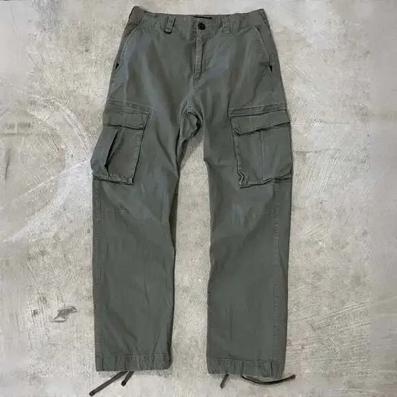 Y2K Nike SB Ripstop Cargo Pants Olive Green Skate Utility Relaxed 30x28