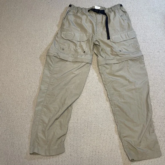 REI Pants Men's 32x31* Convertible Nylon Belted Cargo Hiking Khaki
