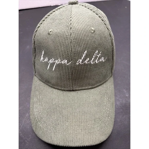 Kappa Delta Sorority Hat‎ Adjustable Cap Green corduroy