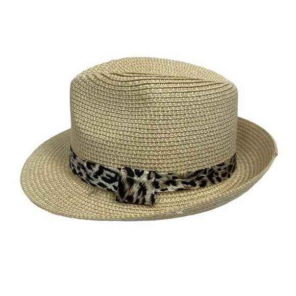 Fedora Hat -Hallhuber | 100% Paper | Tan Animal Print