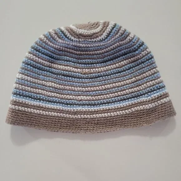 Old Navy Blue Brown Stripe Knit Beanie