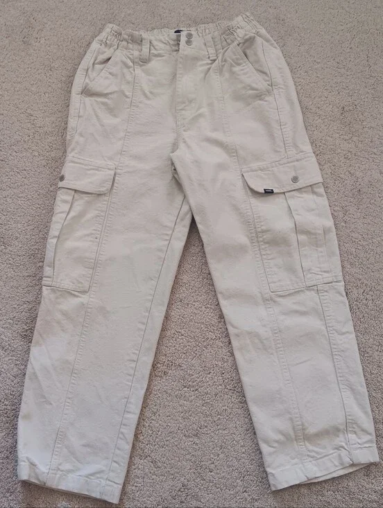Vans Sidewalk Cream Utility Cargo Pants Women's Size Small Elastic Waist
