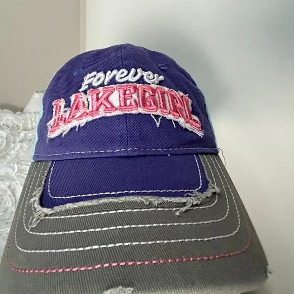 Lakegirl Ballcap Blue/White/Gray/Pink 