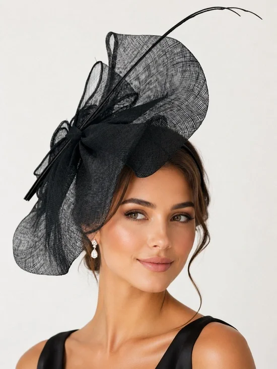 Badgley Mischka‎ Vintage Black Fascinator Headpiece Headband