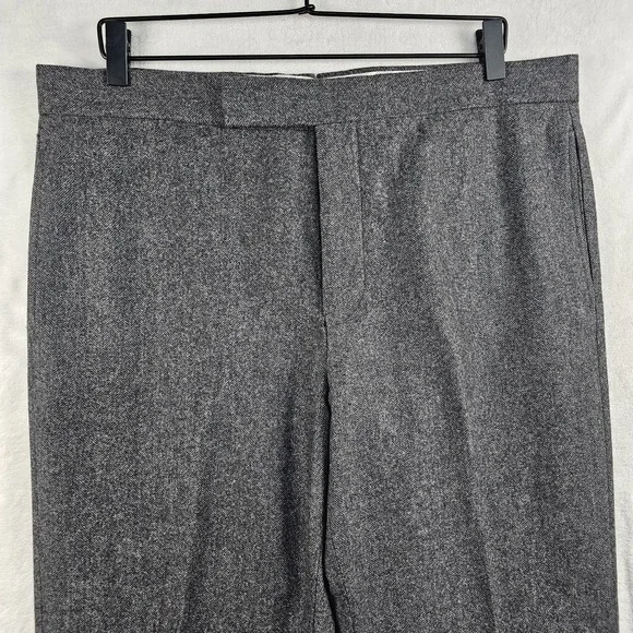 Brooks Brothers Black Fleece Trousers Men BB3 36x27 Flannel Wool USA Herringbone