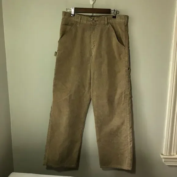 Vintage Levis silvertab baggy skater y2k mens 32x32 tan corduroy carpenter pants