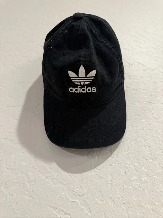 adidas Black Cap with White Trefoil Logo
