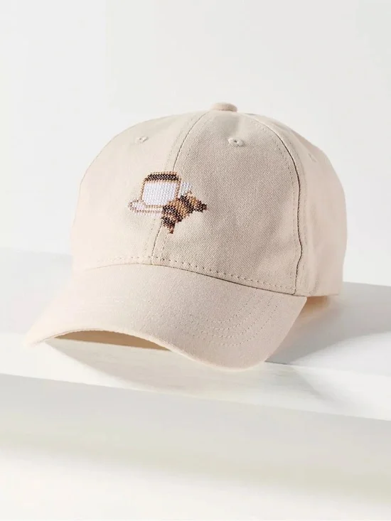 NWT Anthropologie Icon Embroidered Baseball Cap NEW