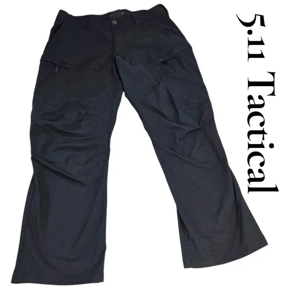 5.11 Tactical Apex Pants Mens 38x30 Black Poly Cotton Stretch Cargo Work 74434