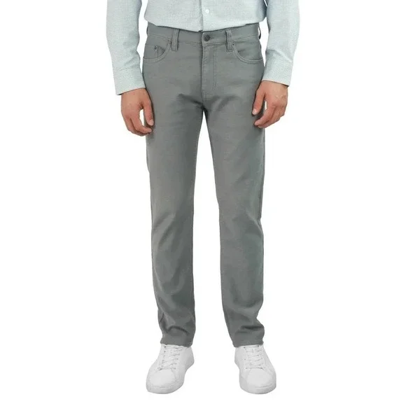 NEW Jachs New York Men's Gray 32x30 Straight Fit 5 Pocket Stretch Fabric Flex