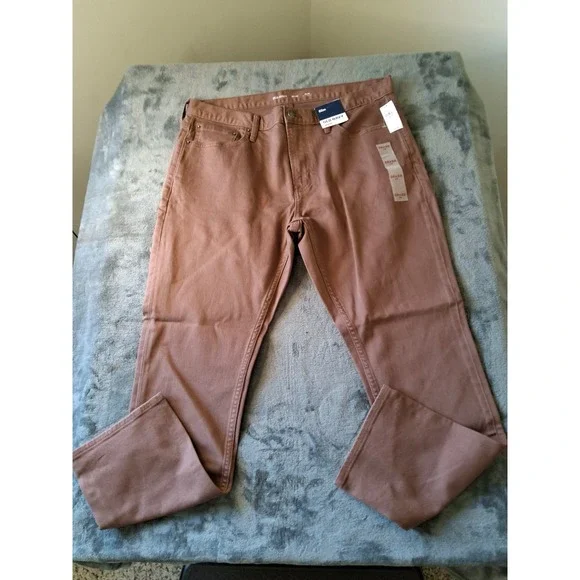 Old Navy Mens Slim Built-In Flex Pants Brown 36x30 506443-01-1 New