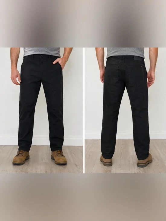 Eddie Bauer Canvas Utility Pants Black Stretch Workwear Men’s 34x32