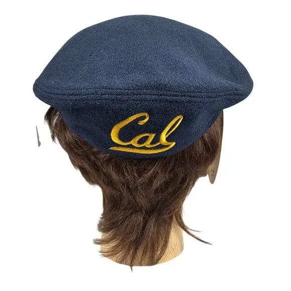 UC CAL BERKLEY x CPC III, INC. VINTAGE 80's NAVY WOOL BLEND FLAT CAP SIZE 7 1/2