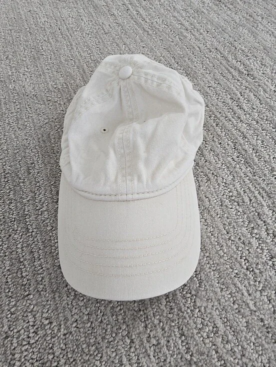 Womens 100% Cotton Canvas Baseball Cap Adjustable Cream Beige Color