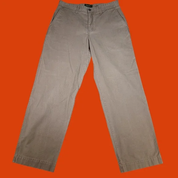 Eddie Bauer Chino Pants Mens 33x32 Brown Khaki Classic Fit Cotton