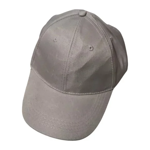 Plain Solid Grey/Gray Baseball Cap Hat