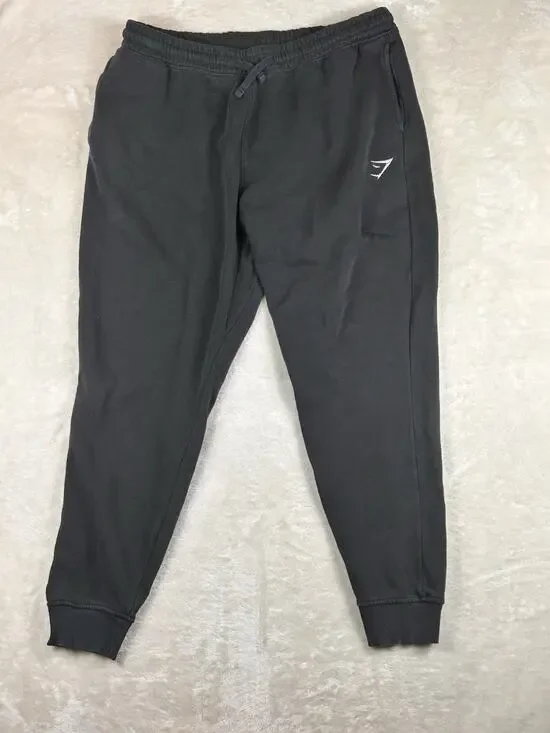 Gymshark Sweatpants Mens Size XXL Slim Fit Black A2A4H Crest Joggers Training