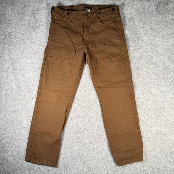 Orvis Men's 36x30 Brown Utility Double Knee Canvas Field Pants Hunting Outdoor