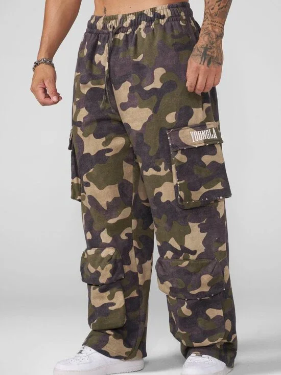 NWT YOUNGLA Heritage Green Camo Cargo Sweats-Men's XL
