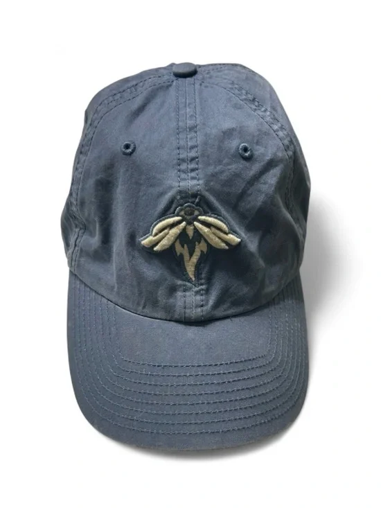 Navy Baseball Cap with Embroidered Cream Logo