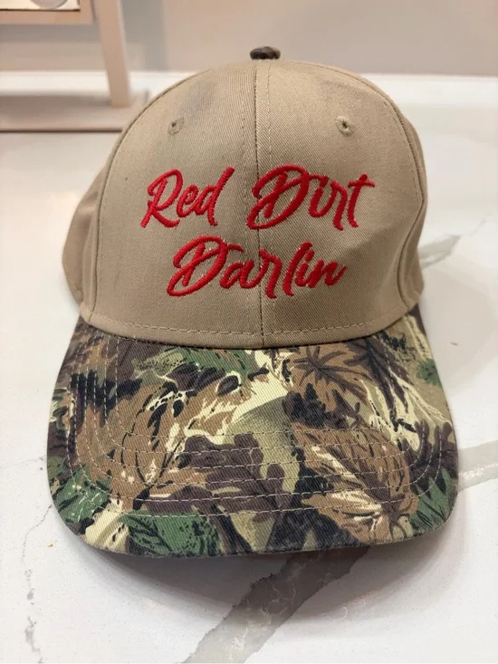OTTO Tan Baseball Cap with Red Embroidery