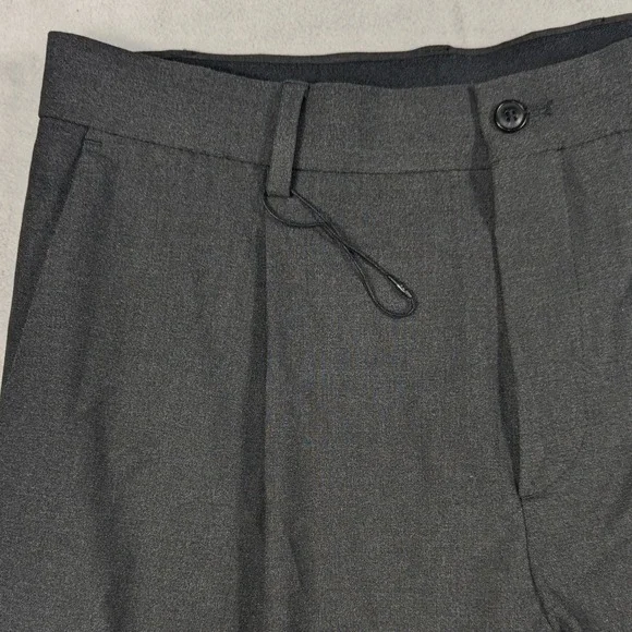 Zara Man Pleated Dress Pants Charcoal Gray Slim Straight Trousers Mens 31