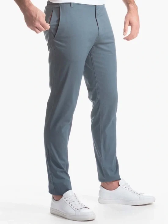 Birddogs Phil Gates Blue Pants with Liner Slim Fit Stretch Khakis Chinos Casual