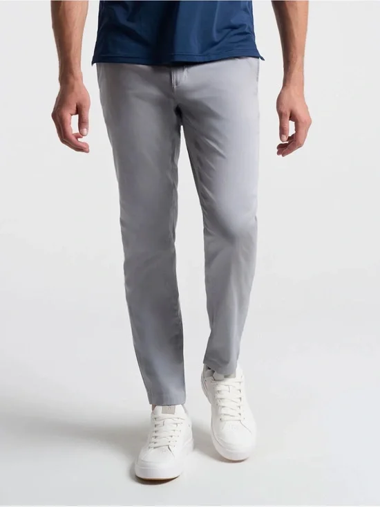Birddogs Slim Fit Stretch Khaki Pants Light Grey Lined Minimalist Casual
