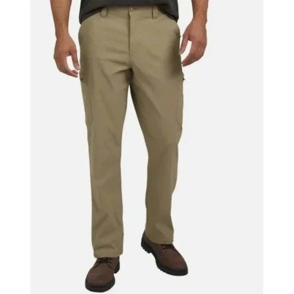 Wrangler Men's Size 32x32 Tan Tech Pants Regular Fit Cargo Style