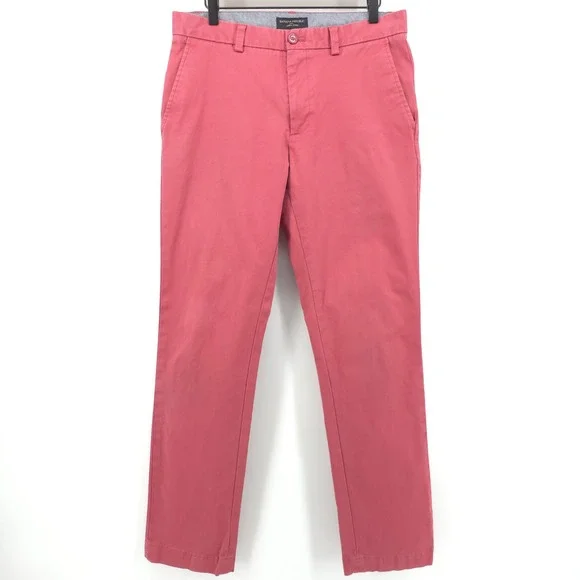 Banana Republic Mens Pants Aiden Chino 32x32 Salmon Pink Slim Fit Casual