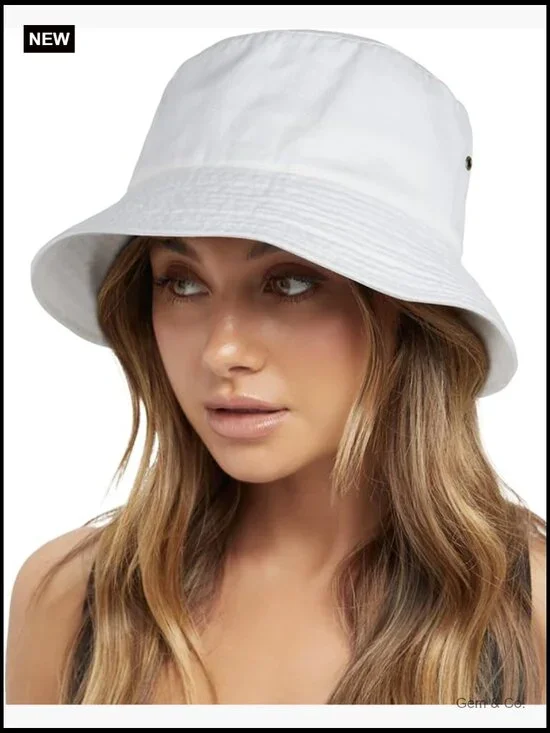 Washed Cotton Bucket Hat with Chin String Packable Sun Hat for Travel