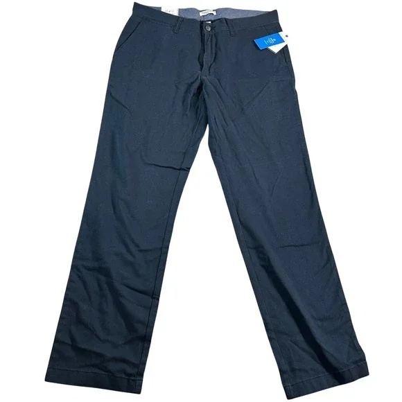 Nautica Mens Clipper Pant Classic Fit Navy Blue Chino Stretch PR9101 33x32 NEW