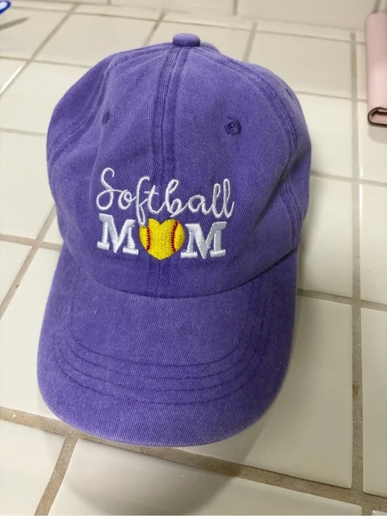 Softball Mom Purple Baseball-Style Cap