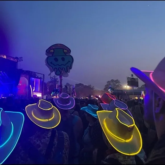 Neon Light Up Cowboy Hats | OS
