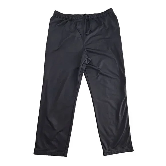 Lands' End Double‎ Stripe Jogger Men's XL (40-42) Black Drawstring Elastic Waist