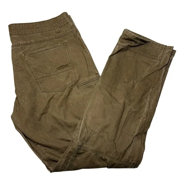 Kuhl Free Rydr Pants Mens 42x34‎ Brown Tapered Articulated Knee Workwear 5015