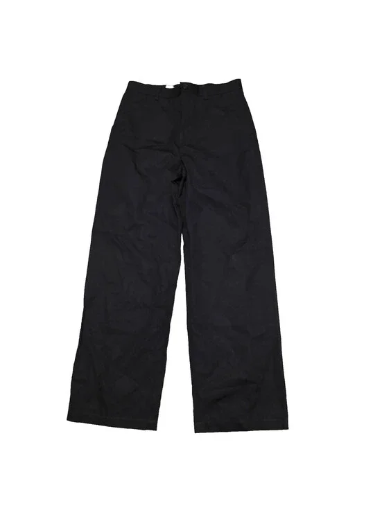 Filippa K Mens High Rise Flat Front Wide Leg Dress Pants Black Size 48EU   30x31