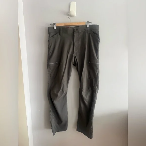 Wrangler Outdoor Performance Hiking Pants Mens 34x30 Gray Stretch Utility Pants